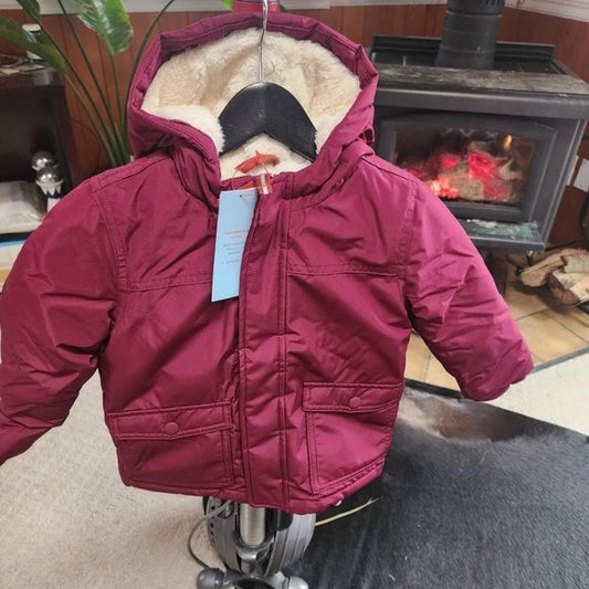 Cat And Jack Maroon Polyester Parkas Jacket