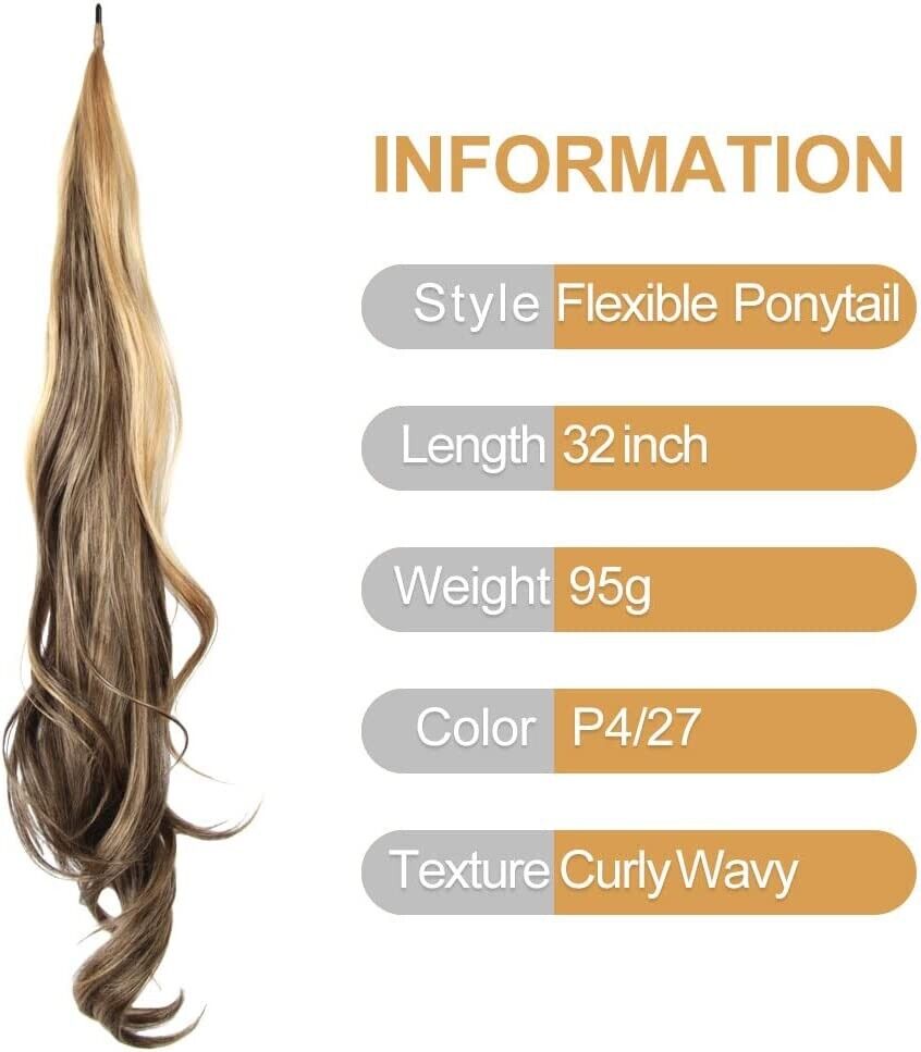 32 Inch - Flexible Wrap Around Ponytail Extension Long Ponytail Hair Extensions